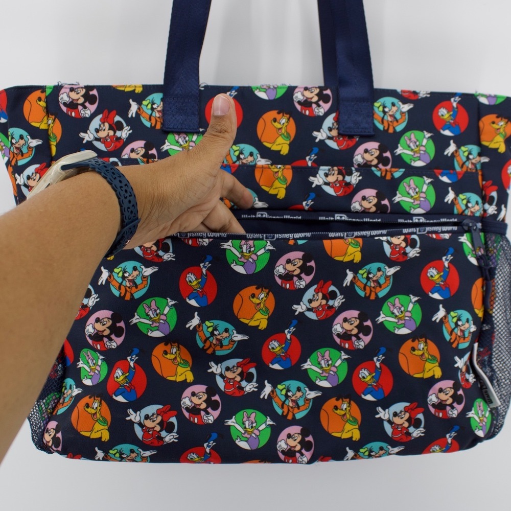 Walt Disney World Tote Laptop Bag Blue Mickey Friends Travel Parks Vacation Chic - Picture 4 of 13